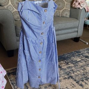 Blue white strips dress